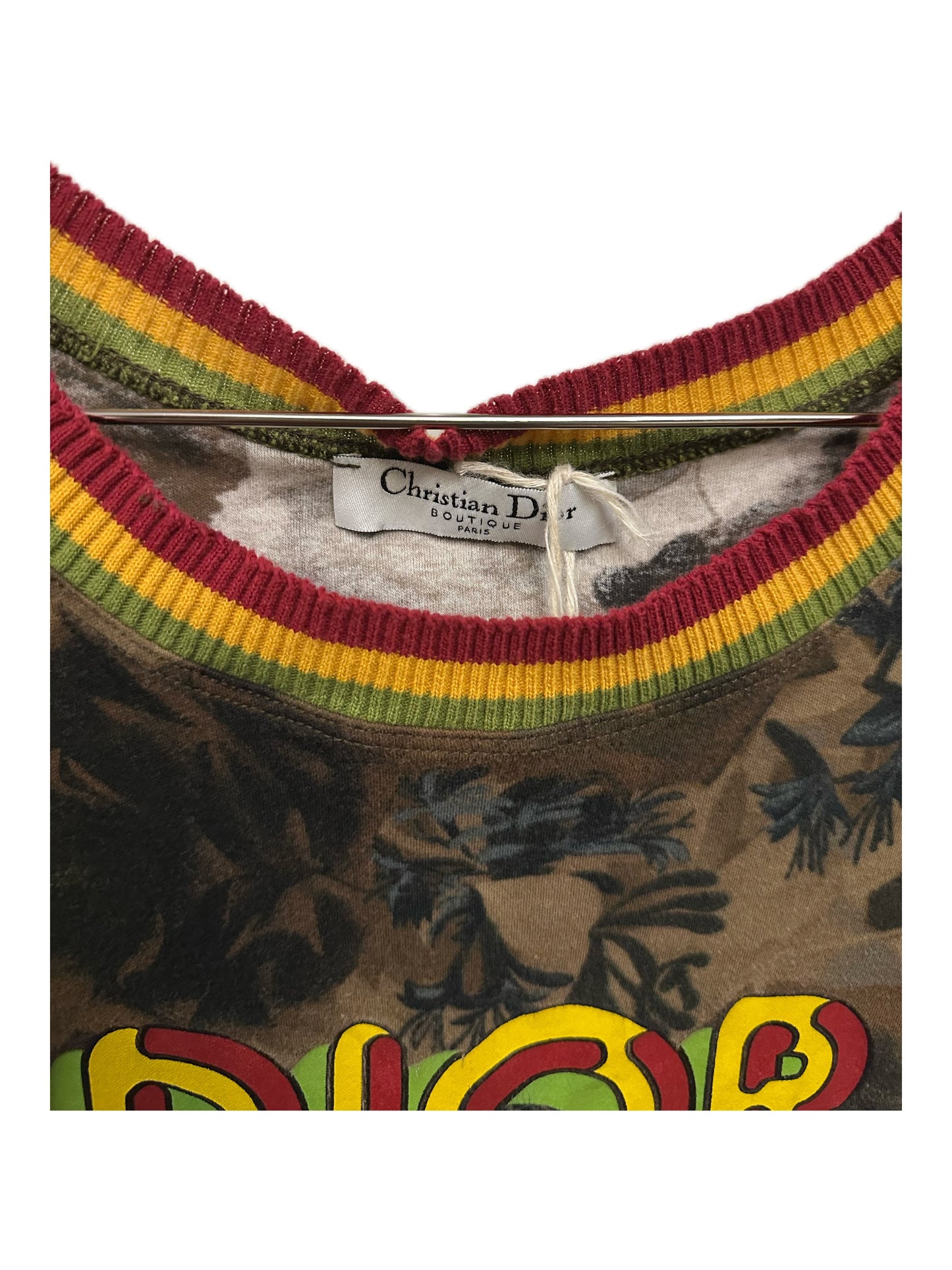 Christian Dior by John Galliano Y2K 2003 "DIOR LOVE" Rasta Tank Top