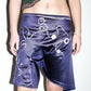 PE99Y YAN9 Asymetrical Silk Jersey Emberlishment Purple Shorts