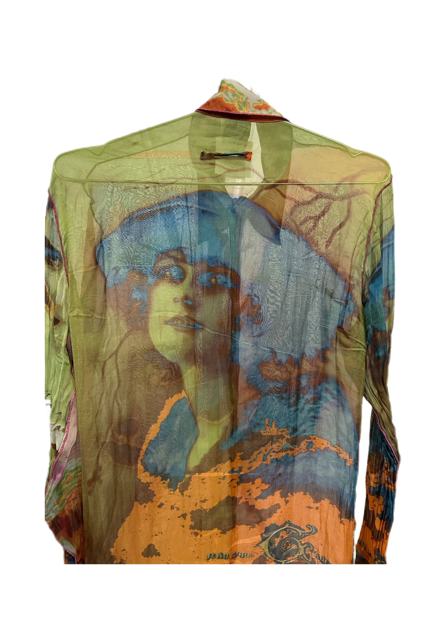 Jean Paul Gaultier Portrait Print Pink and Green Shirt