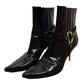 Christian Dior by John Galliano Y2K Runway Punk Black Leather Heel Boots