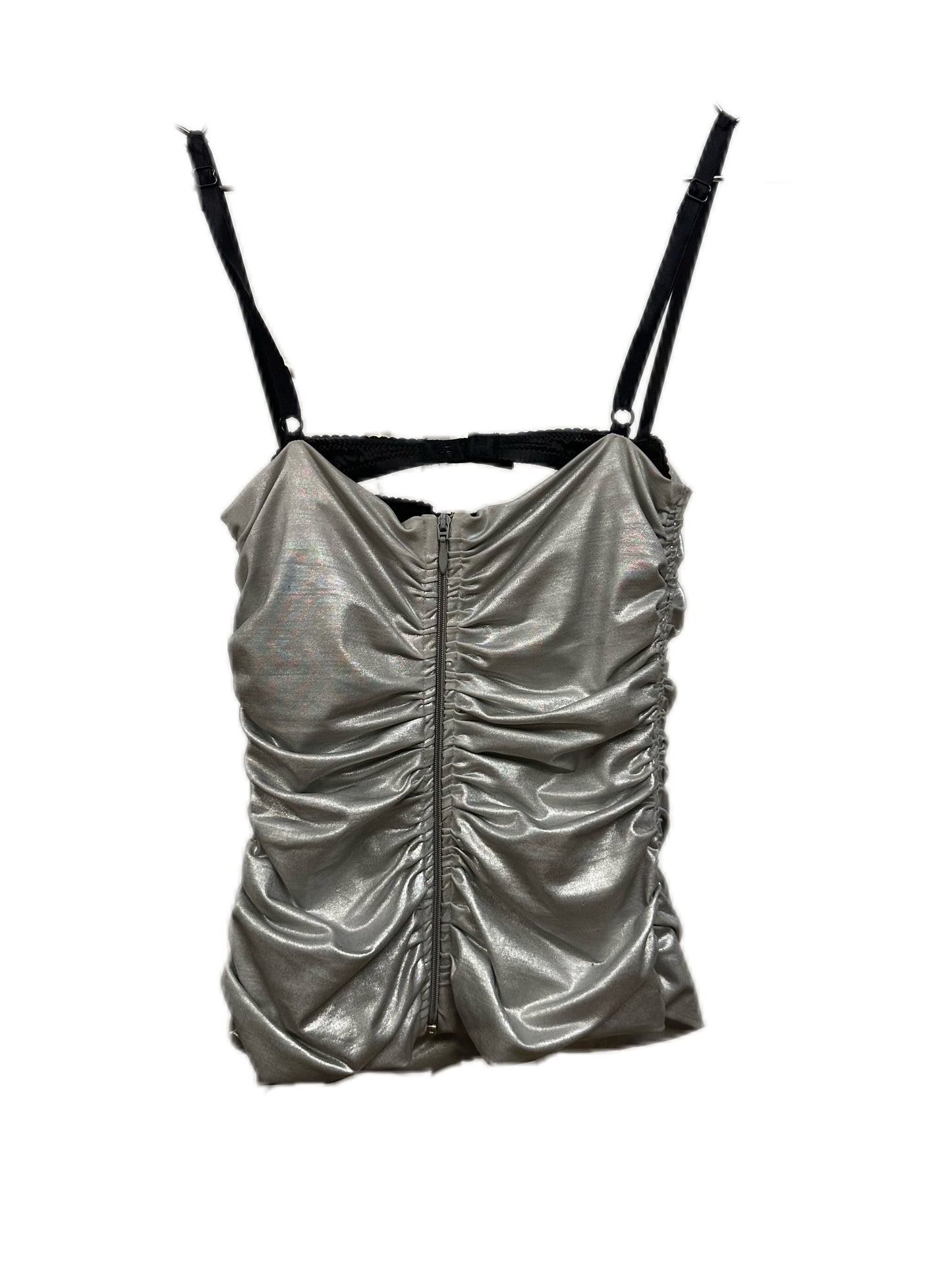 Dolce & Gabanna Y2K Runway Silver Jersey Corset