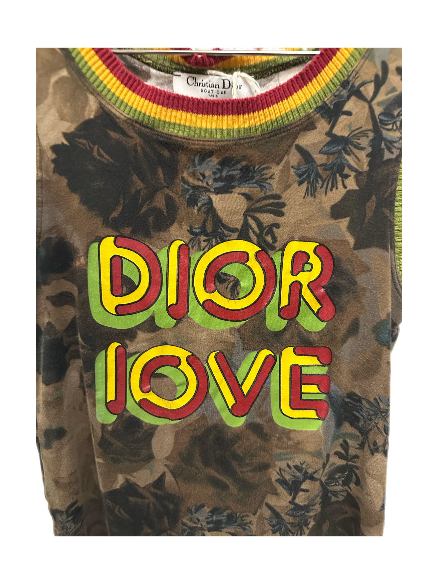 Christian Dior by John Galliano Y2K 2003 "DIOR LOVE" Rasta Tank Top