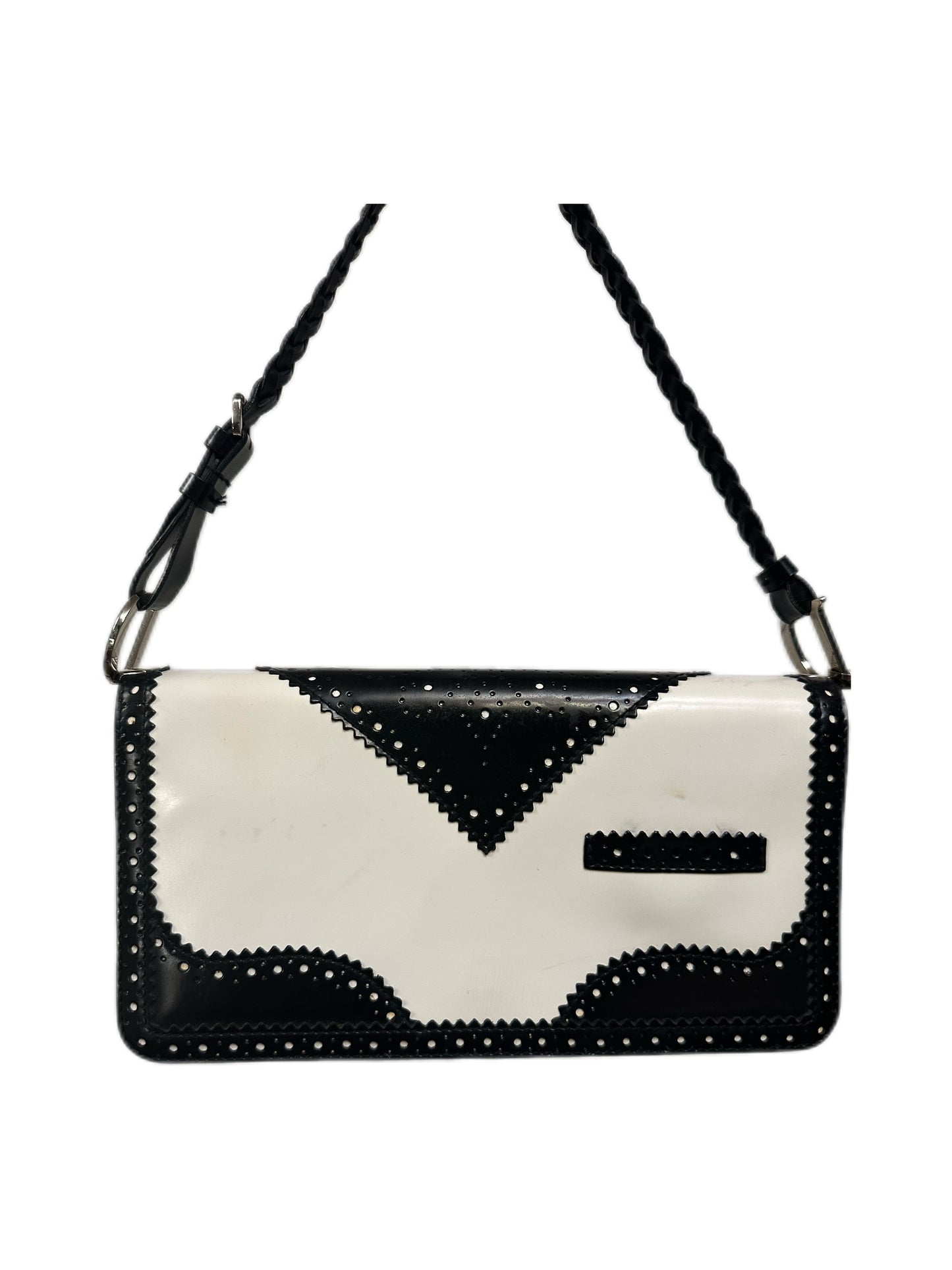 Christian Dior by John Galliano Y2K Patent Black White D’trick Shoulder Bag 2003