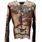 Jean Paul Gaultier Y2K Iconic Dragon Tattoo 'Safe Sex Forever' Mesh Top T-shirt