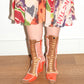 Walter Van Beirendonck Orange and Gold Y2K Futuristic Runway Boots