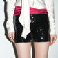 Junya Watanabe Comme Des Garcons Black Shiny Sequins Jersey Shorts