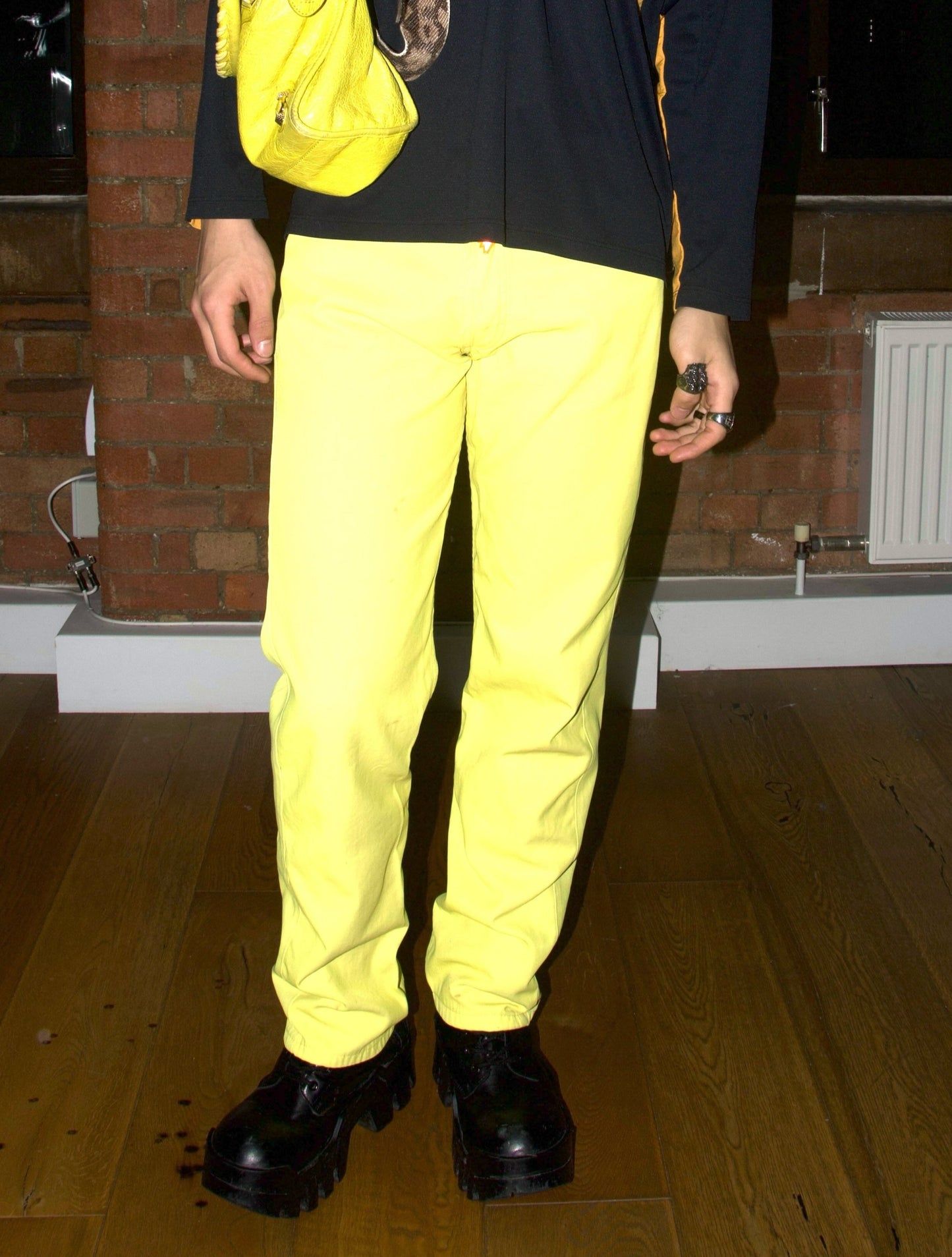 Walter Van Beirendonck Y2K Yellow Runway Trousers