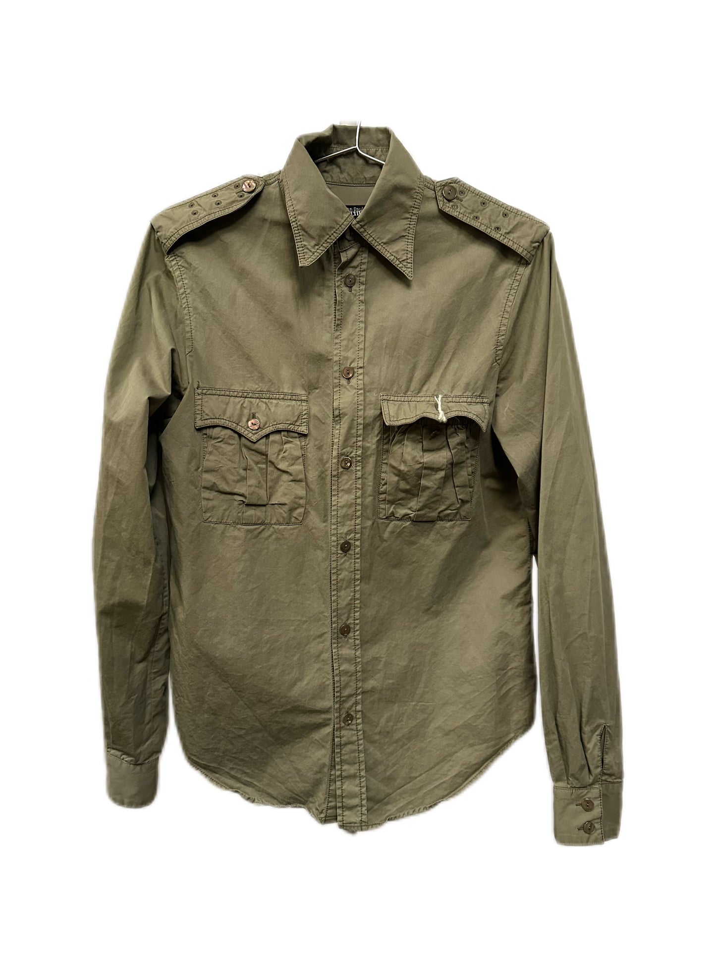 Jean Paul Gaultier FEMME Olive Green Millitary Shirt