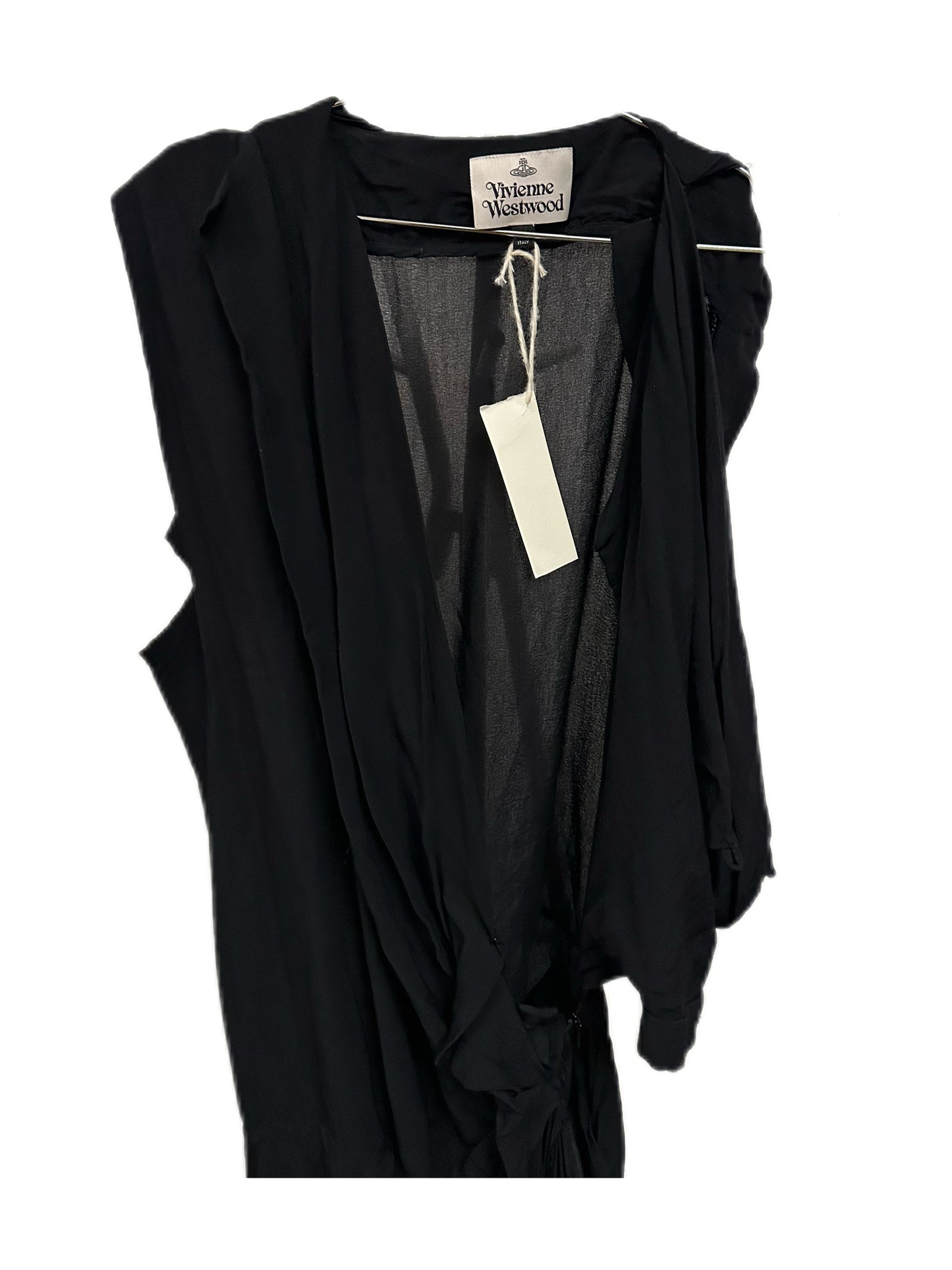 Vivienne Westwood Runway Black Drape Asymmetrical Maxi Dress