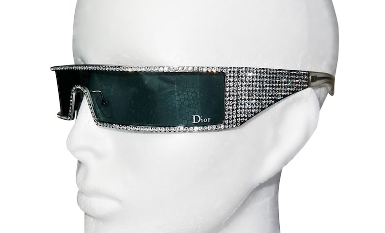 Christian Dior by John Galliano SWAROVSKI  Limited Edition silver Y2K punk sunglasses