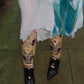 Roberto Cavalli 2001 Y2K Runway Silk Floral Exotic High Heel Boots