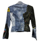 Christian Dior by John Galliano Denim Y2K Punk Print Double Zipper Jacket