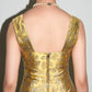 Prada Gold Pettern Luxury Textile Elegant A-Line Dress