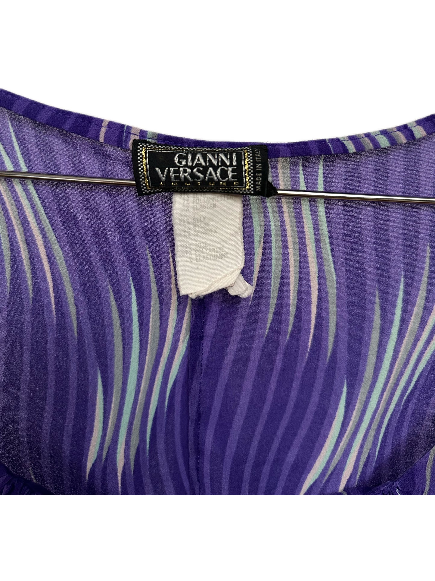 Gianni Versace Y2K Iconic Purple Silk Top