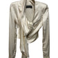 Haider Ackermann White Satin Asymetrical Tailored Jacket