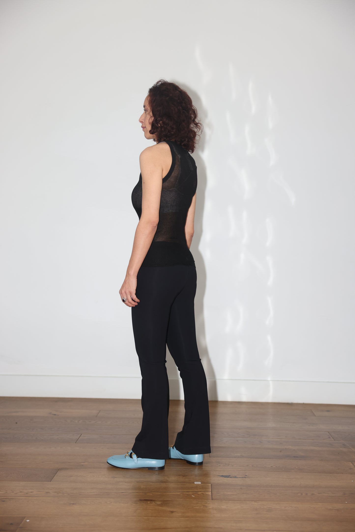 Helmut Lang Black Jersey Flare Trousers