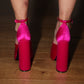 Versace Pink Silk Platform Heels