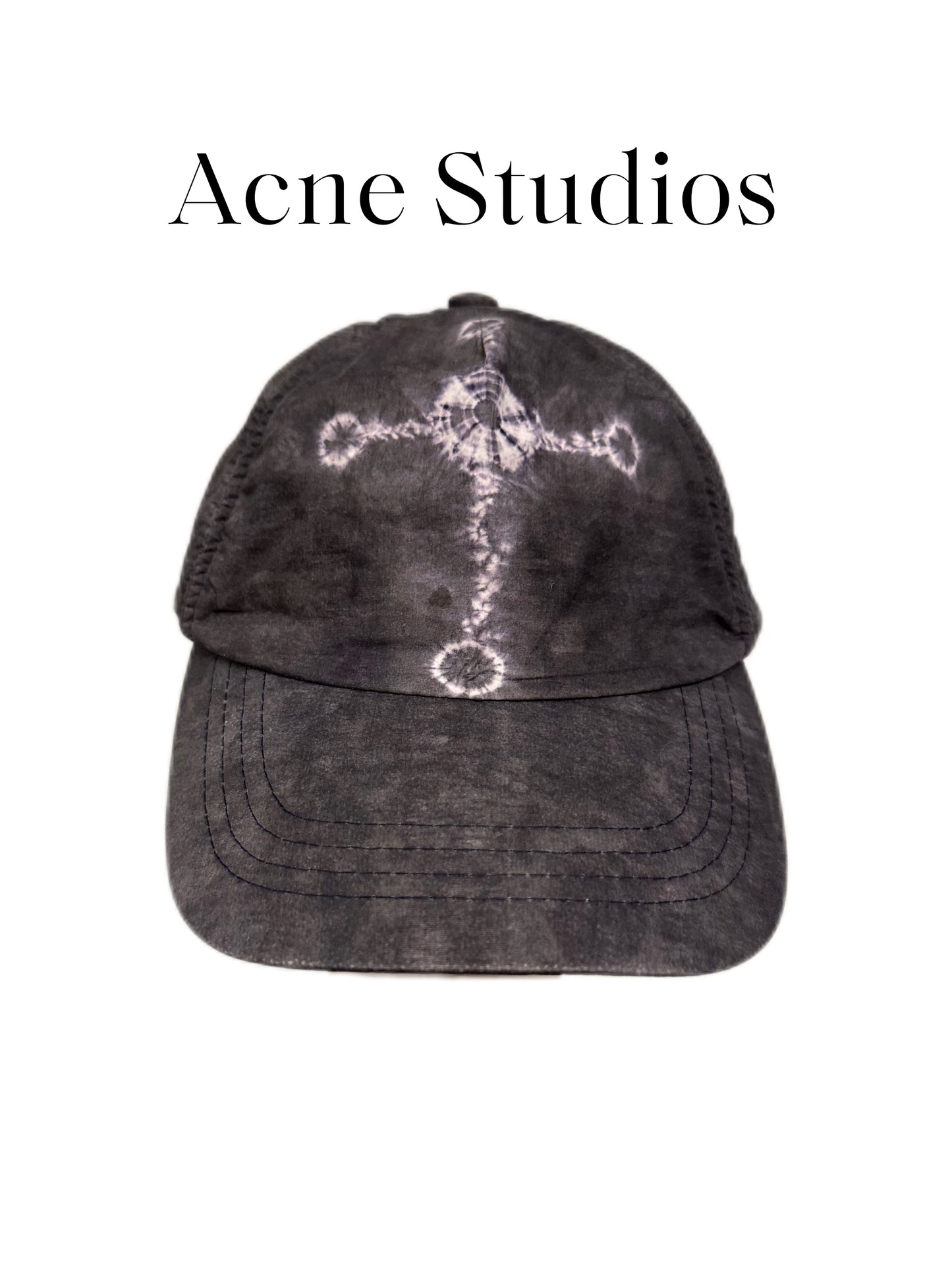 Acne Studios Tie Dye-Detail Grey Baseball Cap