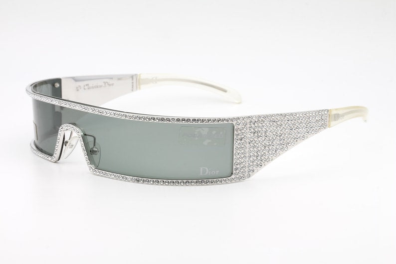 Christian Dior by John Galliano SWAROVSKI  Limited Edition silver Y2K punk sunglasses