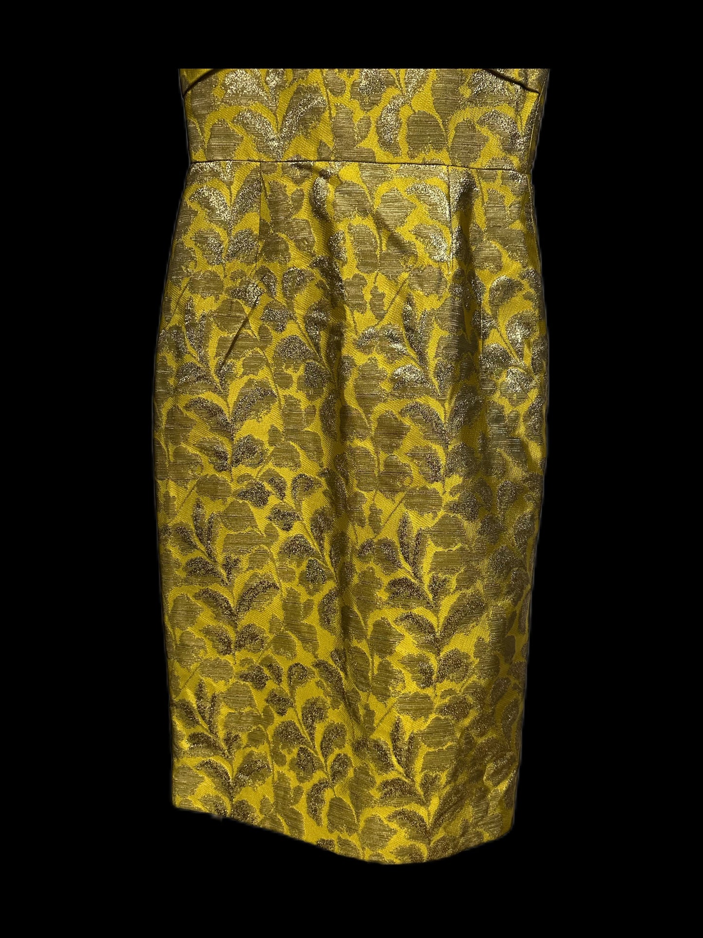 Prada Gold Pettern Luxury Textile Elegant A-Line Dress