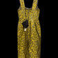 Prada Gold Pettern Luxury Textile Elegant A-Line Dress