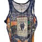 Jean Paul Gaultier 90s Television Print Vintage Runway Mesh Tank Top