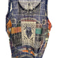 Jean Paul Gaultier 90s Television Print Vintage Runway Mesh Tank Top