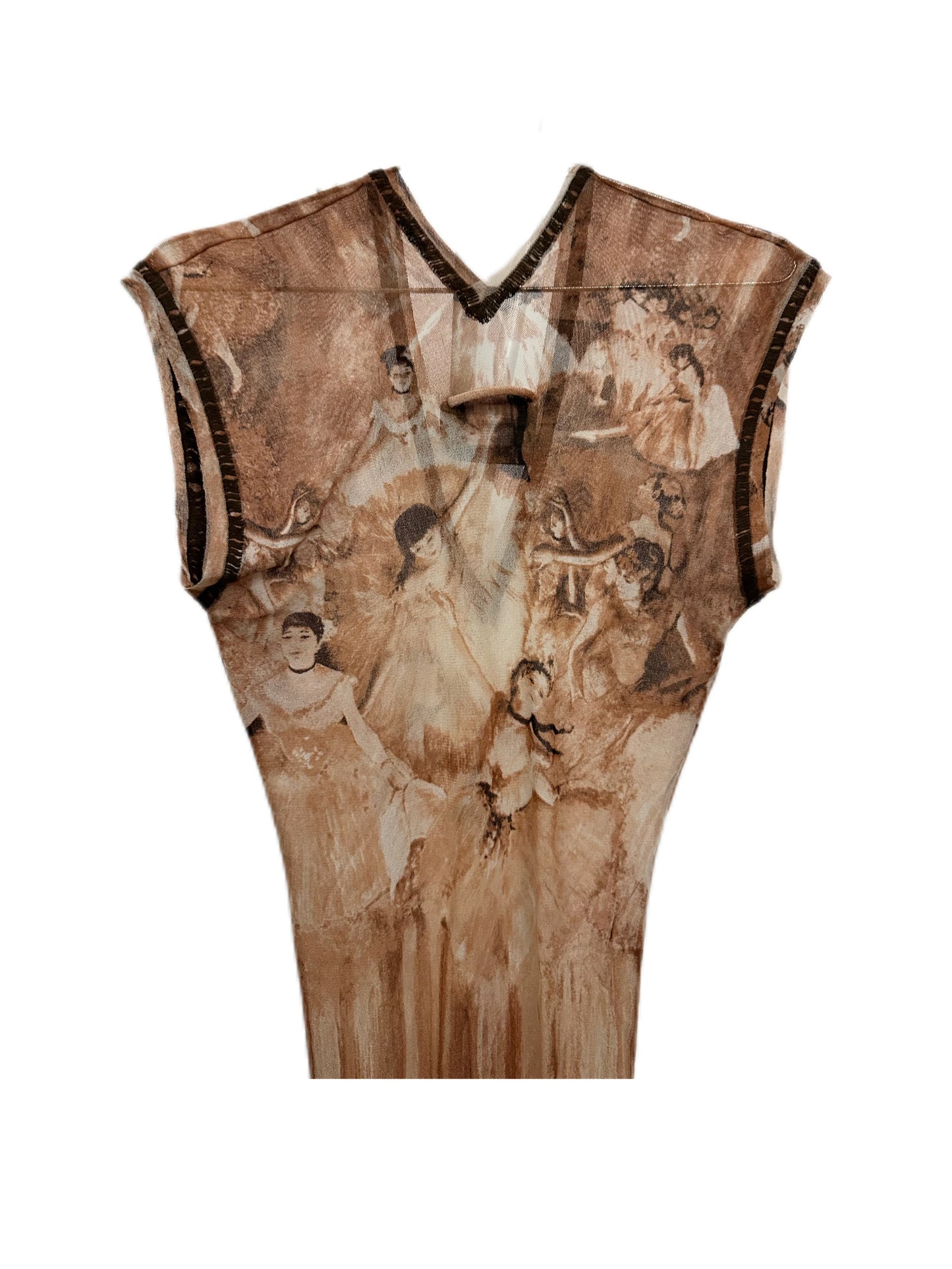 Jean Paul Gaultier Vintage Ballerina Print Mesh Tank Top Dress