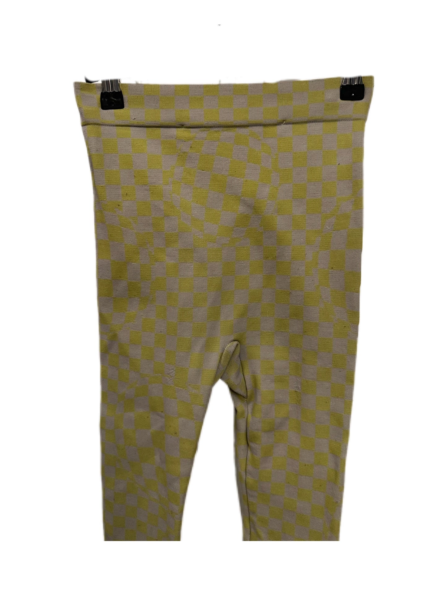 Off-White Yellow and Grey Bubble Check Knitted Leggings