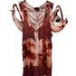 Jean Paul Gaultier Y2K Rare Goddess Print Maxi dress with Padded Shoulder Piece Set