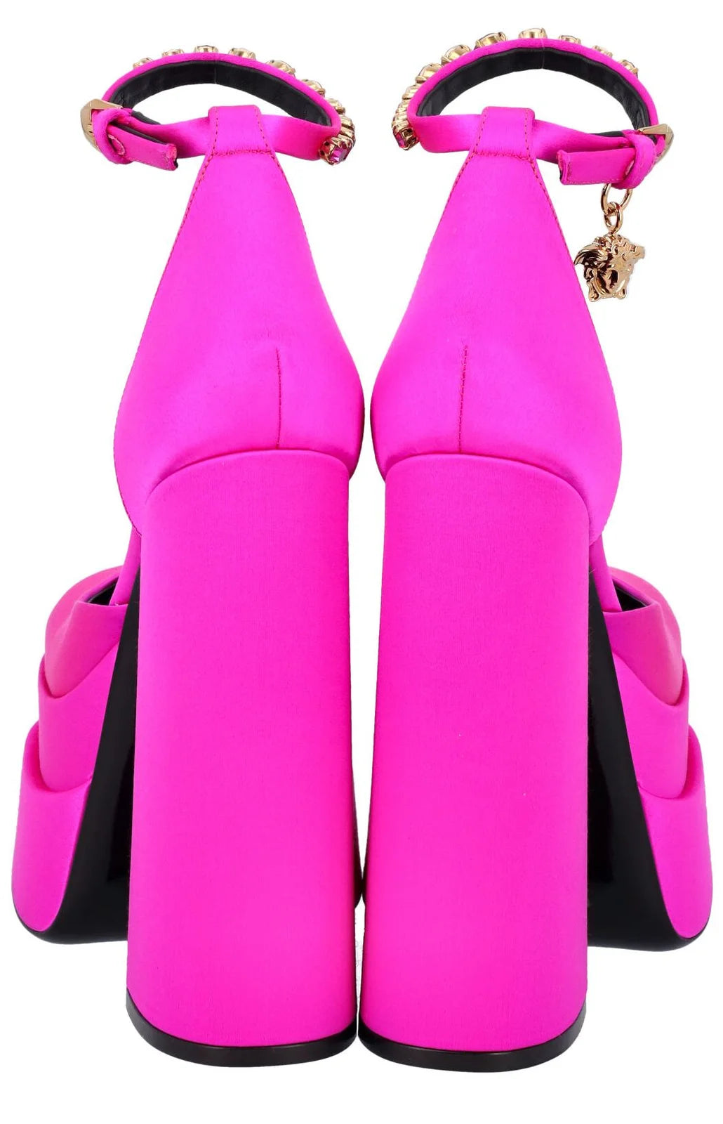 Versace Pink Silk Platform Heels