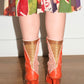 Walter Van Beirendonck Orange and Gold Y2K Futuristic Runway Boots