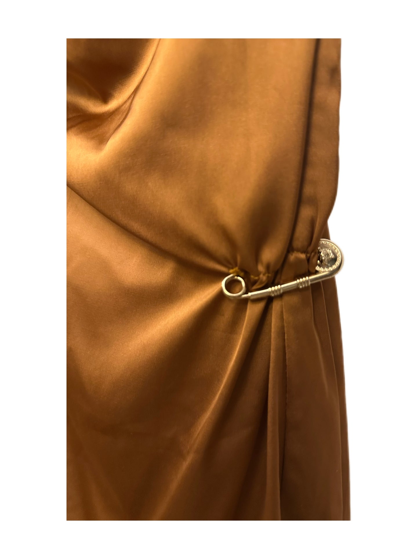 Versace Runway Bronze Silk Draping Skirt