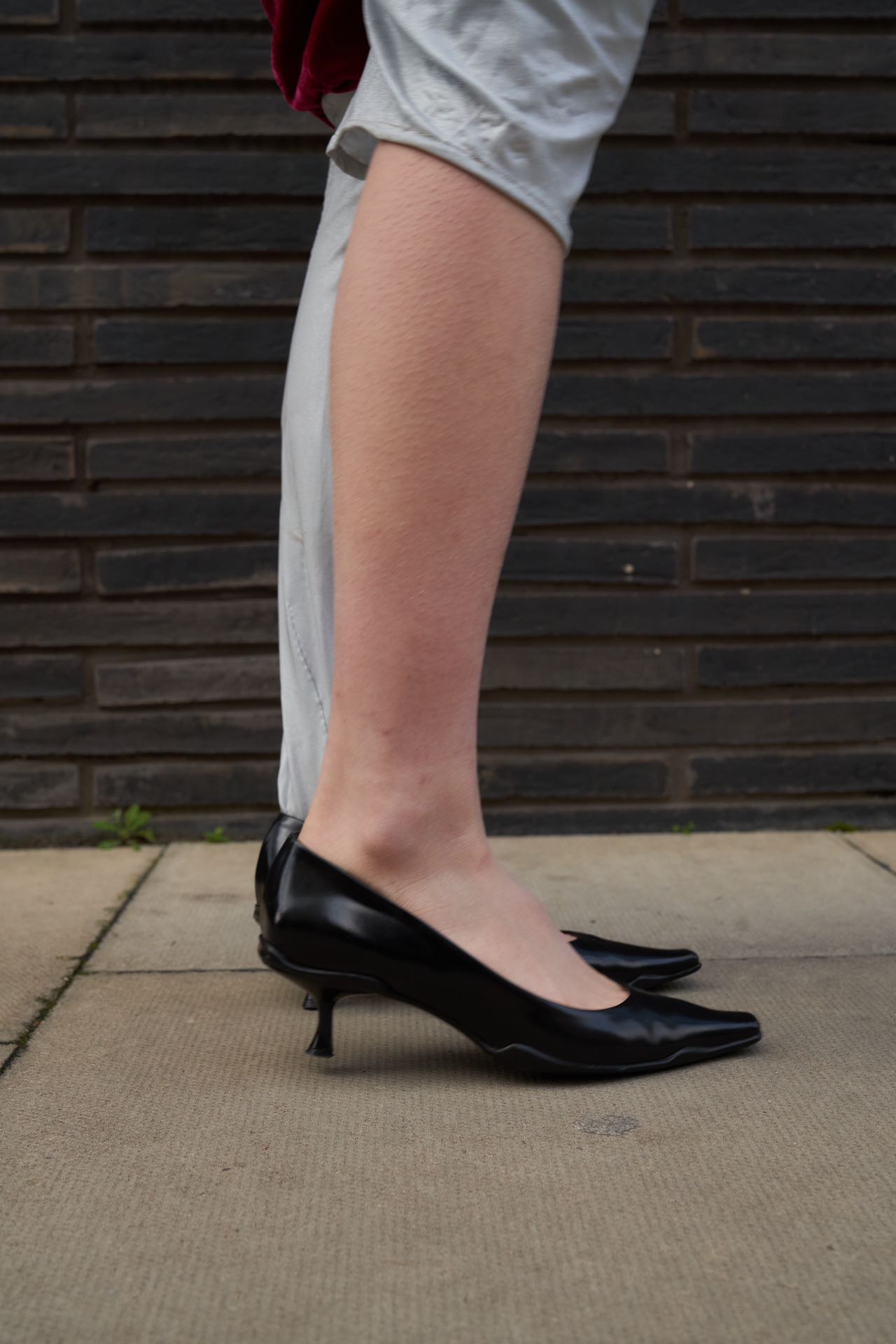 Prada Vintage 90s Black Sporty Pointy Heels