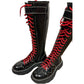 Alexander McQueen Women's Tread Slick Knee-high Boot in Black/Red