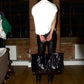 Acne Studios Large Black PVC Leather Shopping Tote Bag