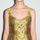 Prada Gold Pettern Luxury Textile Elegant A-Line Dress