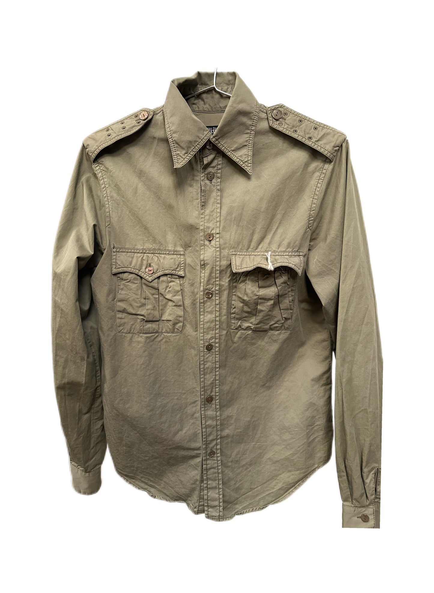 Jean Paul Gaultier FEMME Olive Green Millitary Shirt