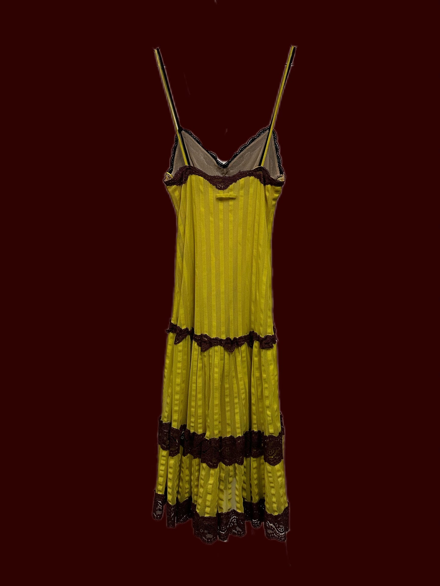 Jean Paul Gaultier Soleil Yellow Victorian Gothic Styled Laced Y2K Dress