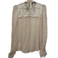 Dolce & Gabanna White Silk See-Through Lace Blouse