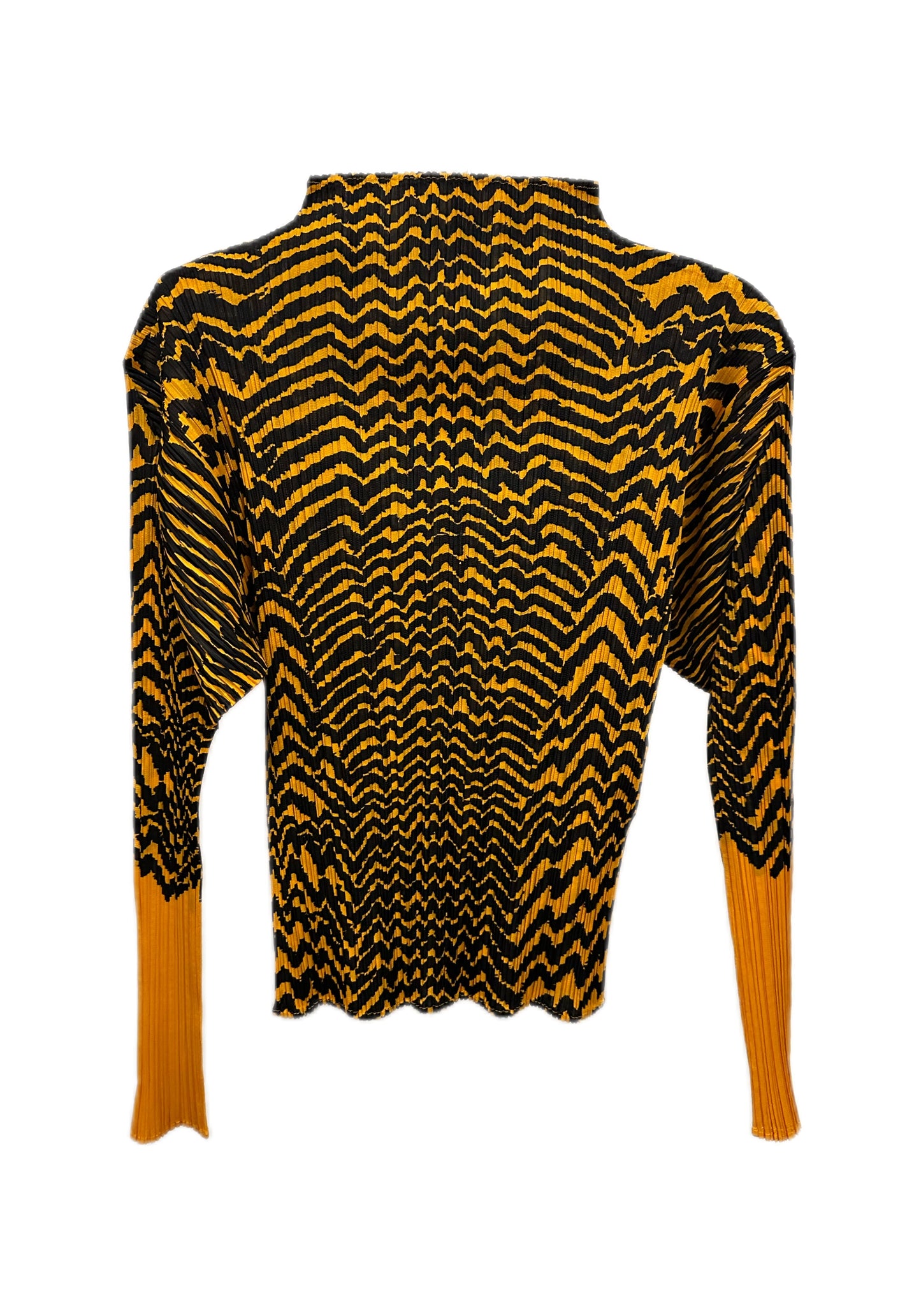 Issey Miyaka  Pleats Please 90s Vintage Tiger Print Long Sleeve Top