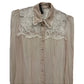 Dolce & Gabanna White Silk See-Through Lace Blouse