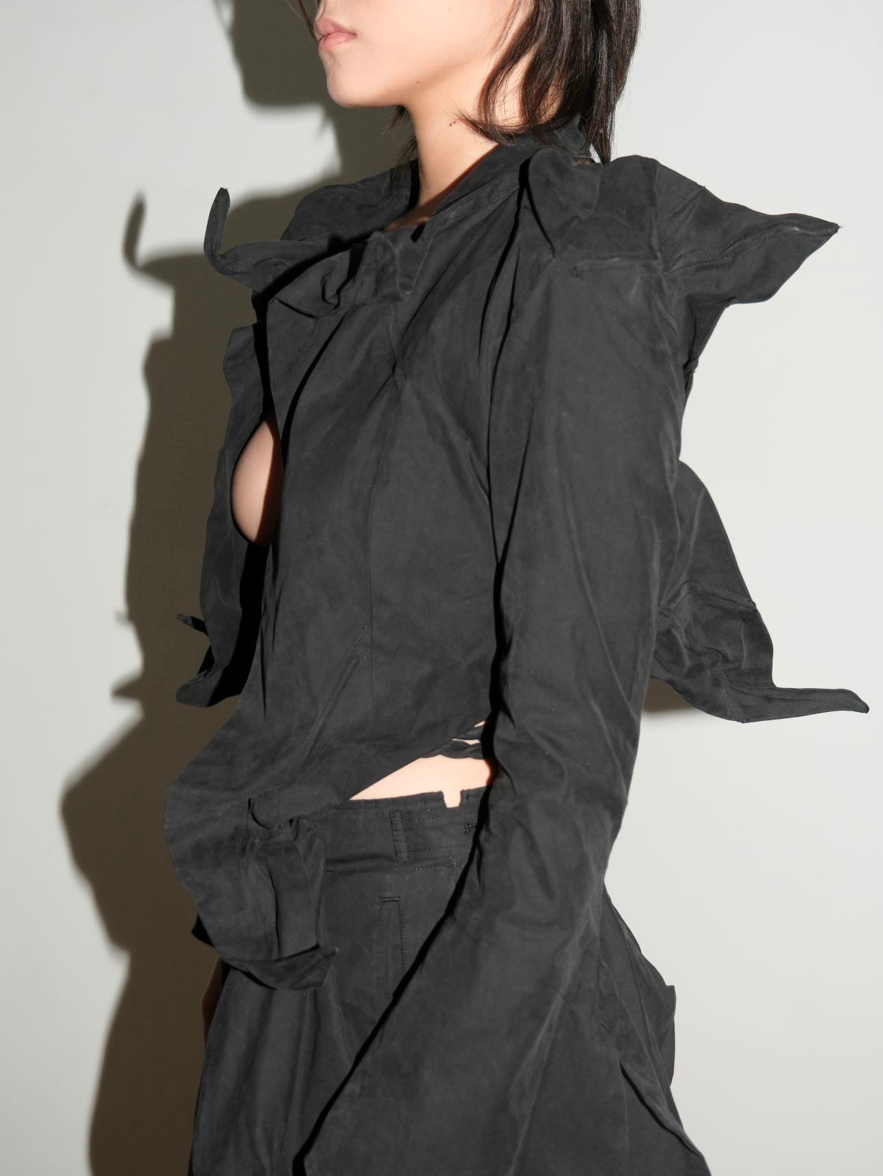 Yohji Yamamoto Runway Black Sculptural Spike Jacket