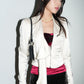 Haider Ackermann White Satin Asymetrical Tailored Jacket