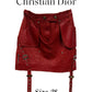 Christian Dior by John Galliano Y2K Punk Red Leather Bandage Skirt