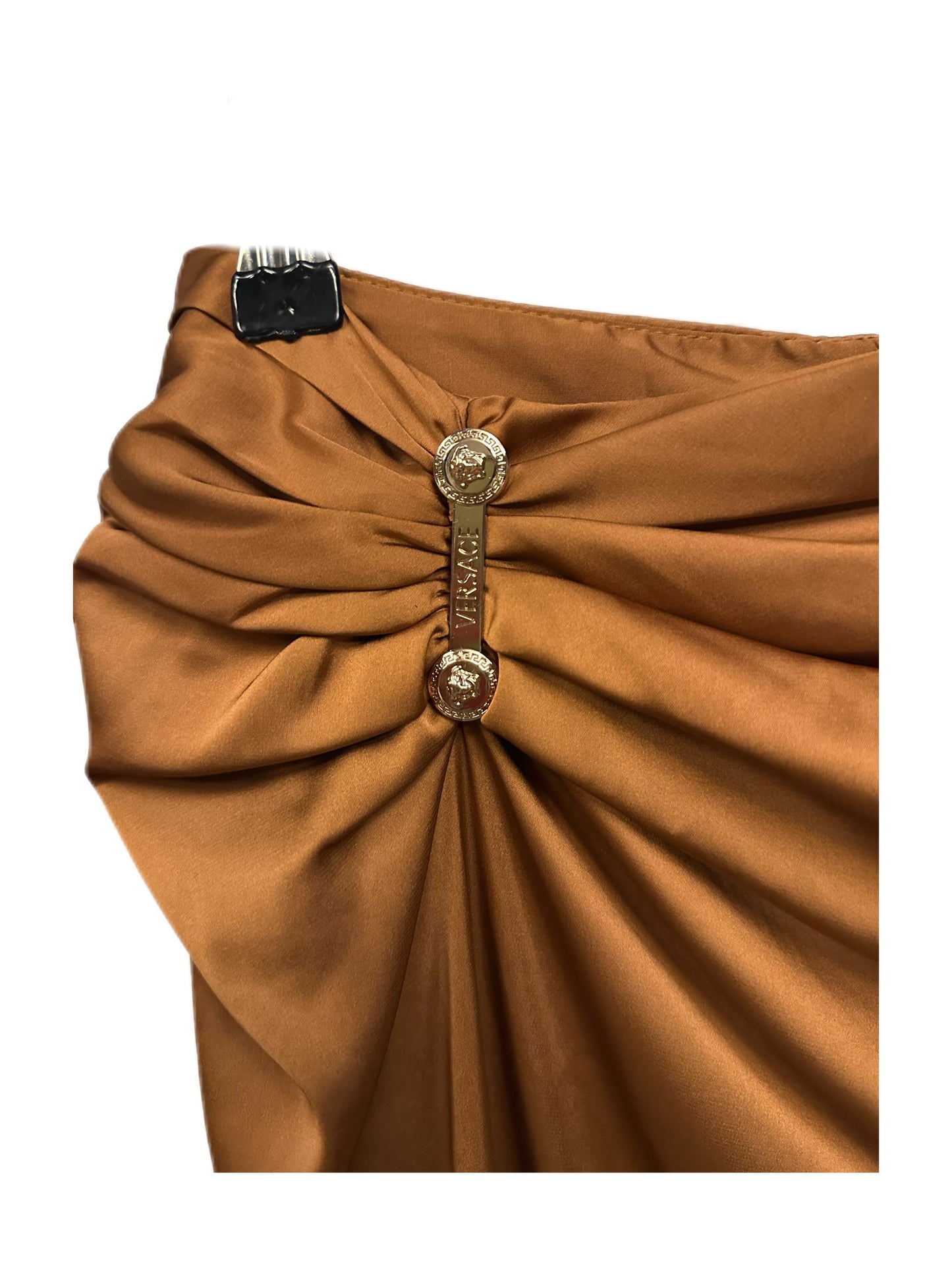 Versace Runway Bronze Silk Draping Skirt