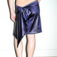 PE99Y YAN9 Asymetrical Silk Jersey Emberlishment Purple Shorts