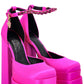 Versace Pink Silk Platform Heels