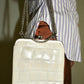 Jean Paul Gaultier Vintage 90s White Crocdile Print Square Purse