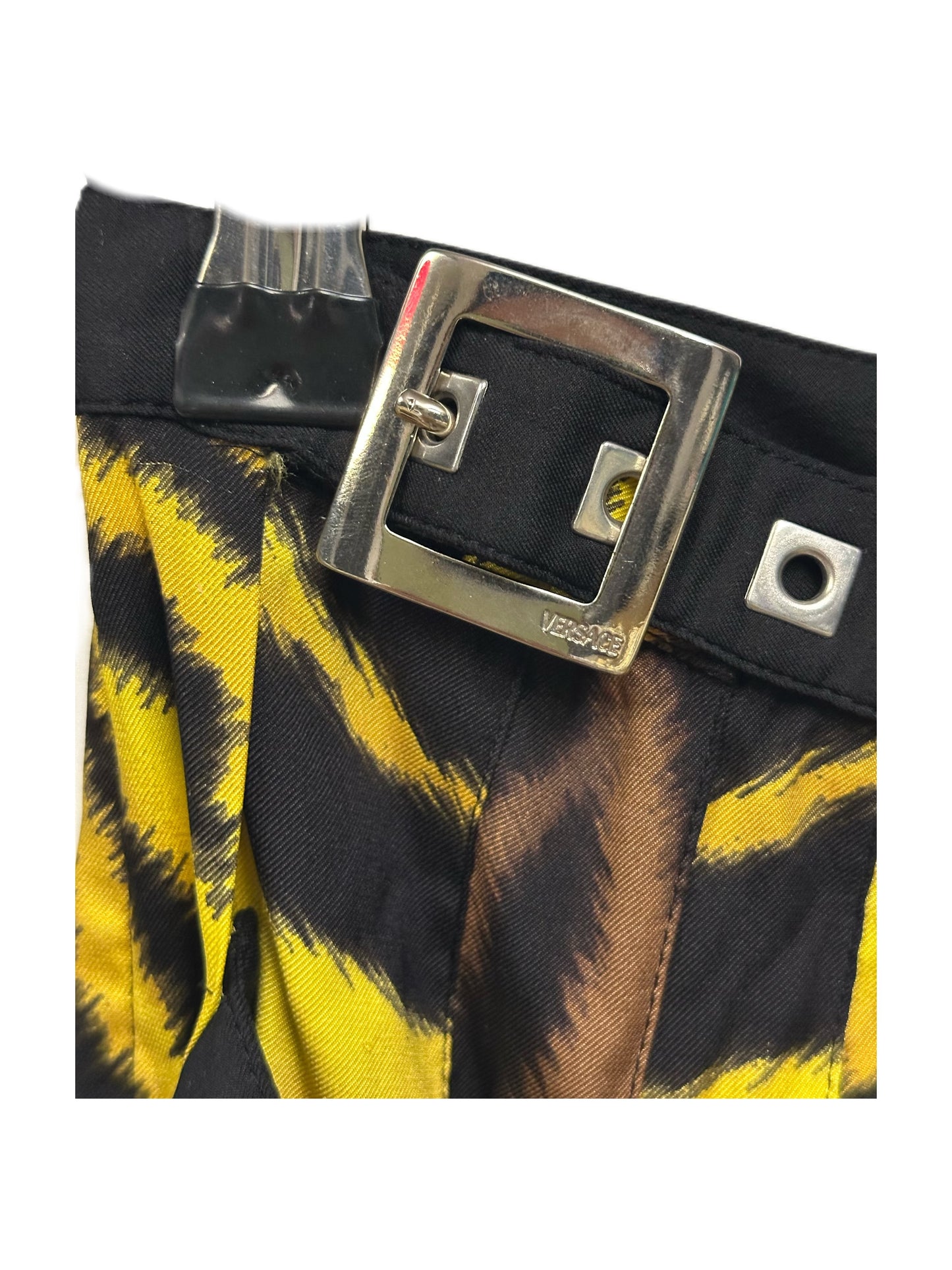 Versace 2004 Runway Tiger Print Pleated Skirt